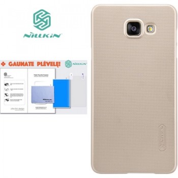 Nillkin f. shield dėklas auksinis + plėvelė (Samsung galaxy a7 2016 telefonui)